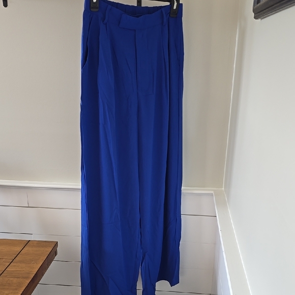Easel Royal Blue Wide Leg Pants - Picture 1 of 8